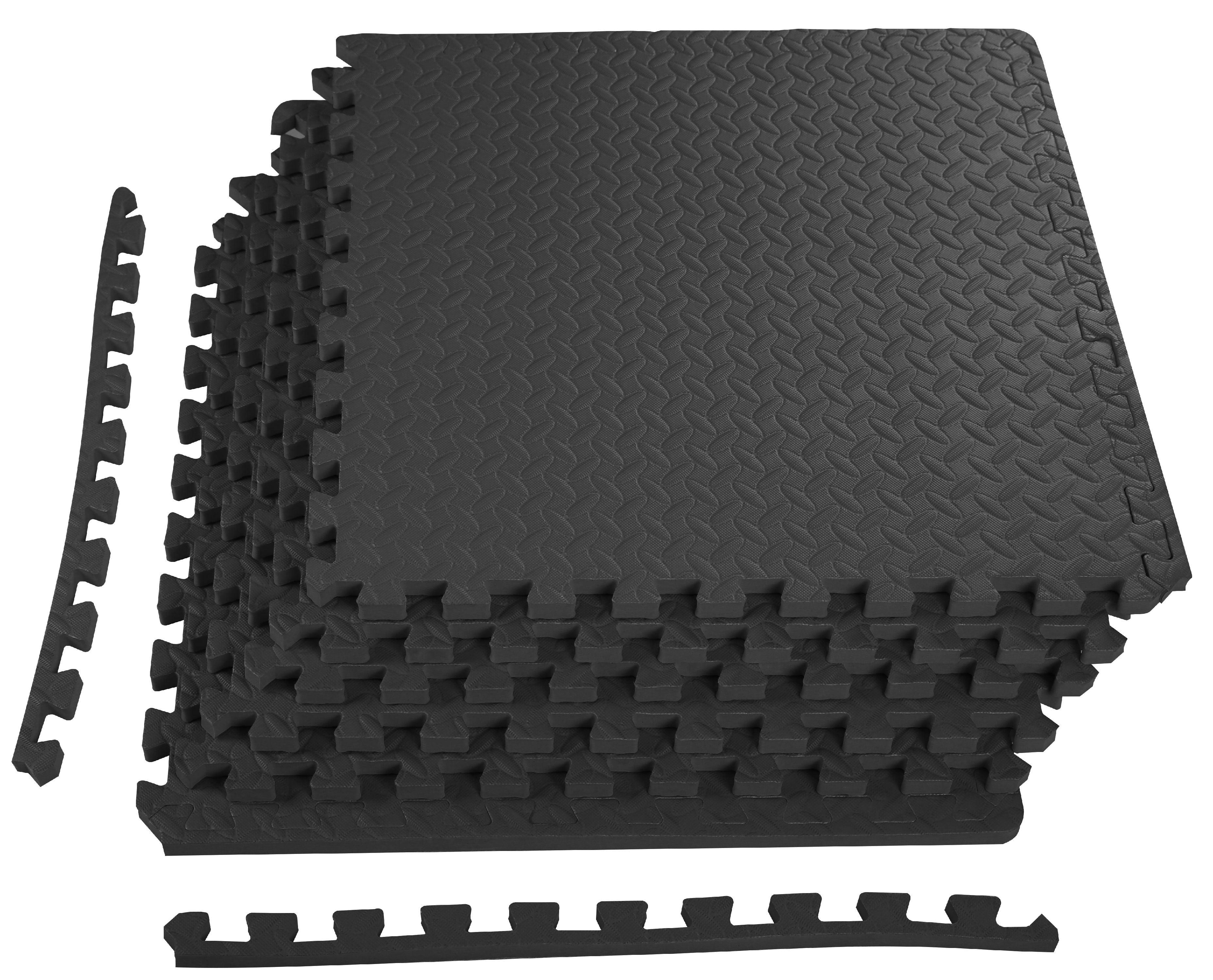 12 Styles EVA Foam Floor Mat Interlocking Exercise Gym Puzzle Tiles with Borders 