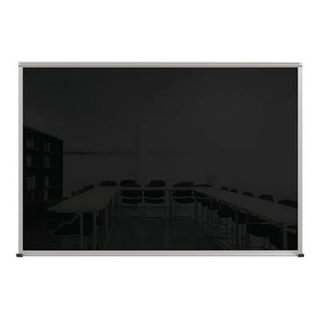 MooreCo - Whiteboard - wall mountable - 48 in x 72 in - tempered glass - magnetic - gloss black - aluminum frame