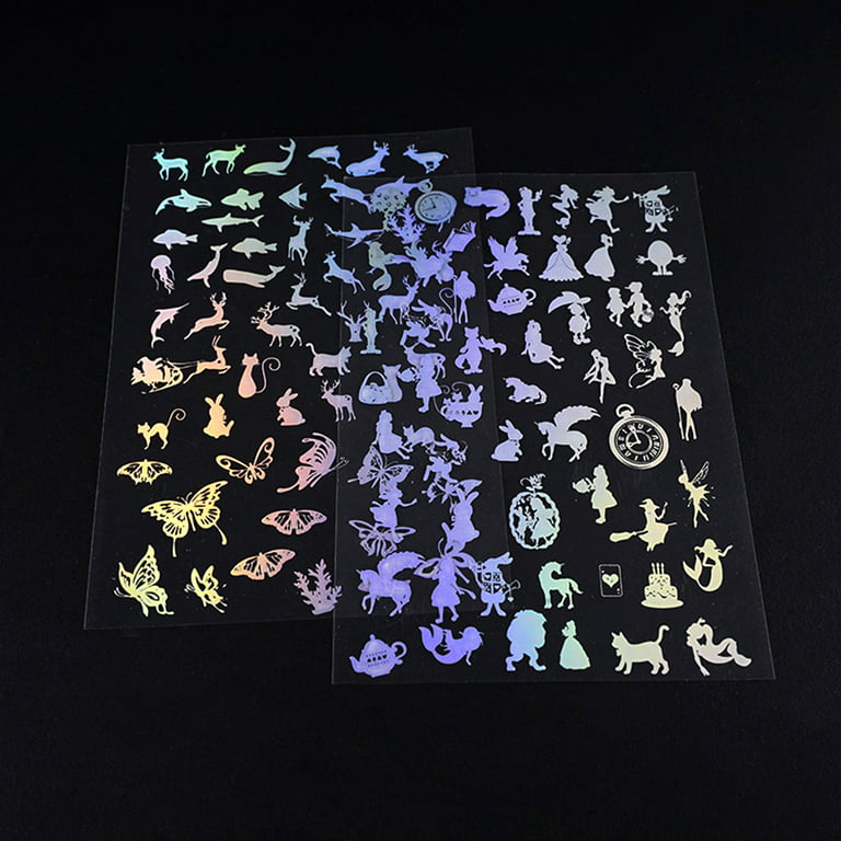 20 Sheets Resin Supplies Kit Resin Stickers Transparent Decorate Stickers  with Holographic Clear Film for Resin Craft DIY Jewelry in Assorted Shapes,  Golden 