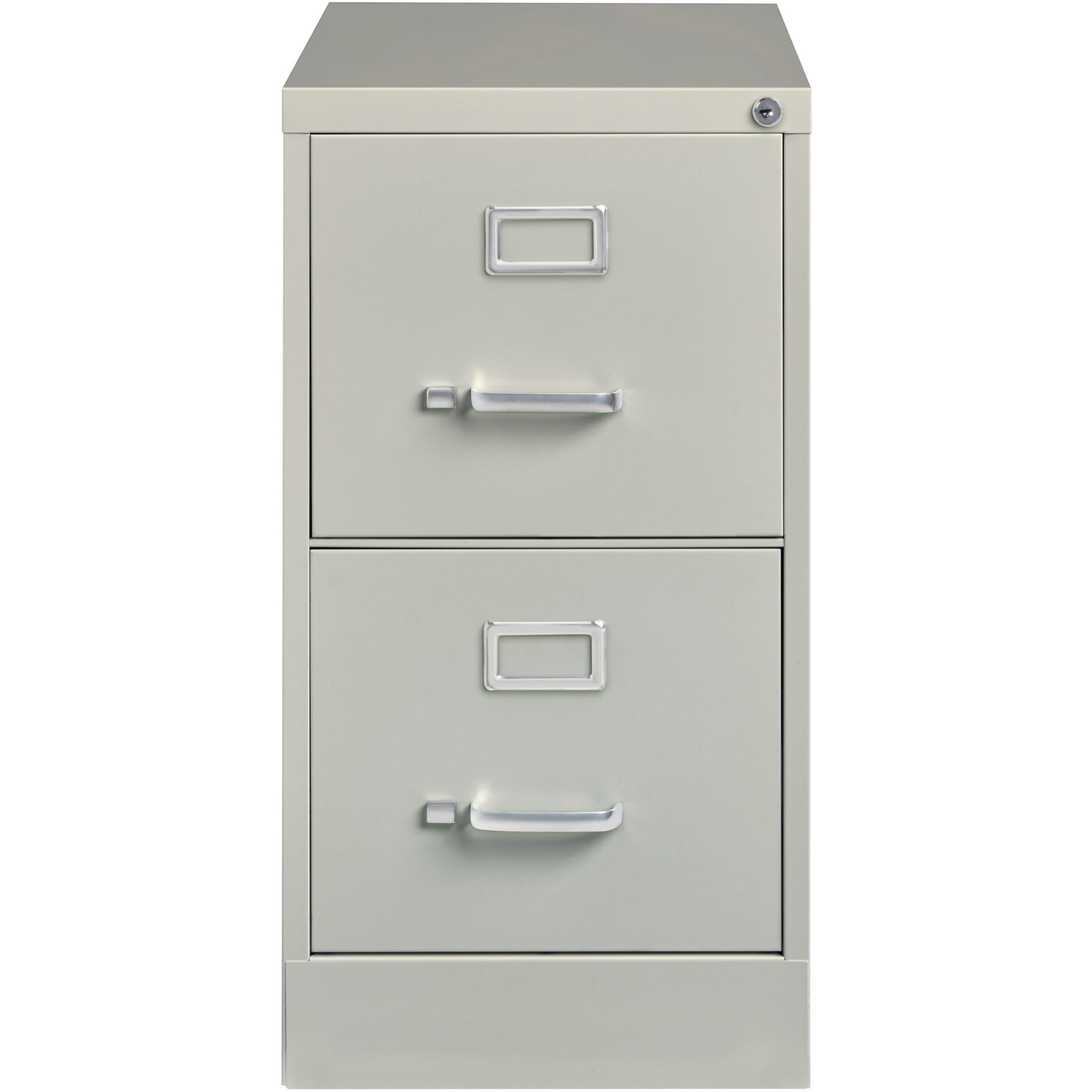 Lorell Vertical File - 2-drawer - 15" X 25" X 28.4" - 2 X Drawer(s) For File - Letter - Vertical - Security Lock, Ball-bearing Suspension, Heavy Duty - Light Gray - Steel - Recycled
