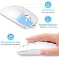 thumbnail image 4 of Wireless Mouse,Slim Wireless Portable Mobile Mouse,2.4G Noiseless Mouse with USB Receiver,Rechargeable Wireless Mouse for MacBook,Laptop,PC,Computer,Notebook (Silver), 4 of 7