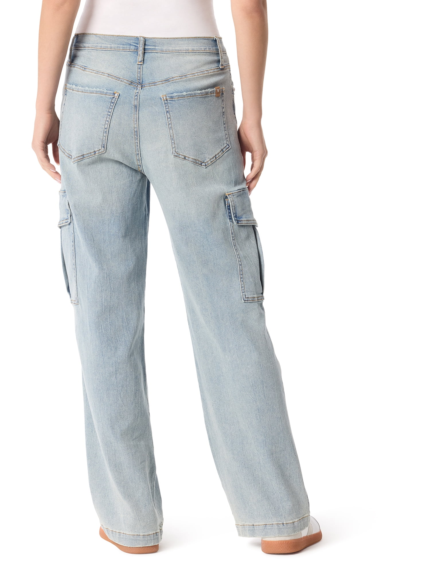 Jessica Simpson Women's Cargo Wide Leg High Rise Jeans, Sizes 2-16