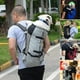 thumbnail image 2 of Mochila de viaje ajustable para perros y mascotas, bolsa de transporte para senderismo y ciclismo, para exteriores, Bulldog Francés, Pug, bolsas de transporte, 2 of 5
