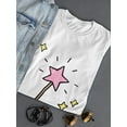 thumbnail image 3 of Pink Star Shaped Magic Wand T-Shirt Women -Image by Shutterstock, Female Large, 3 of 4