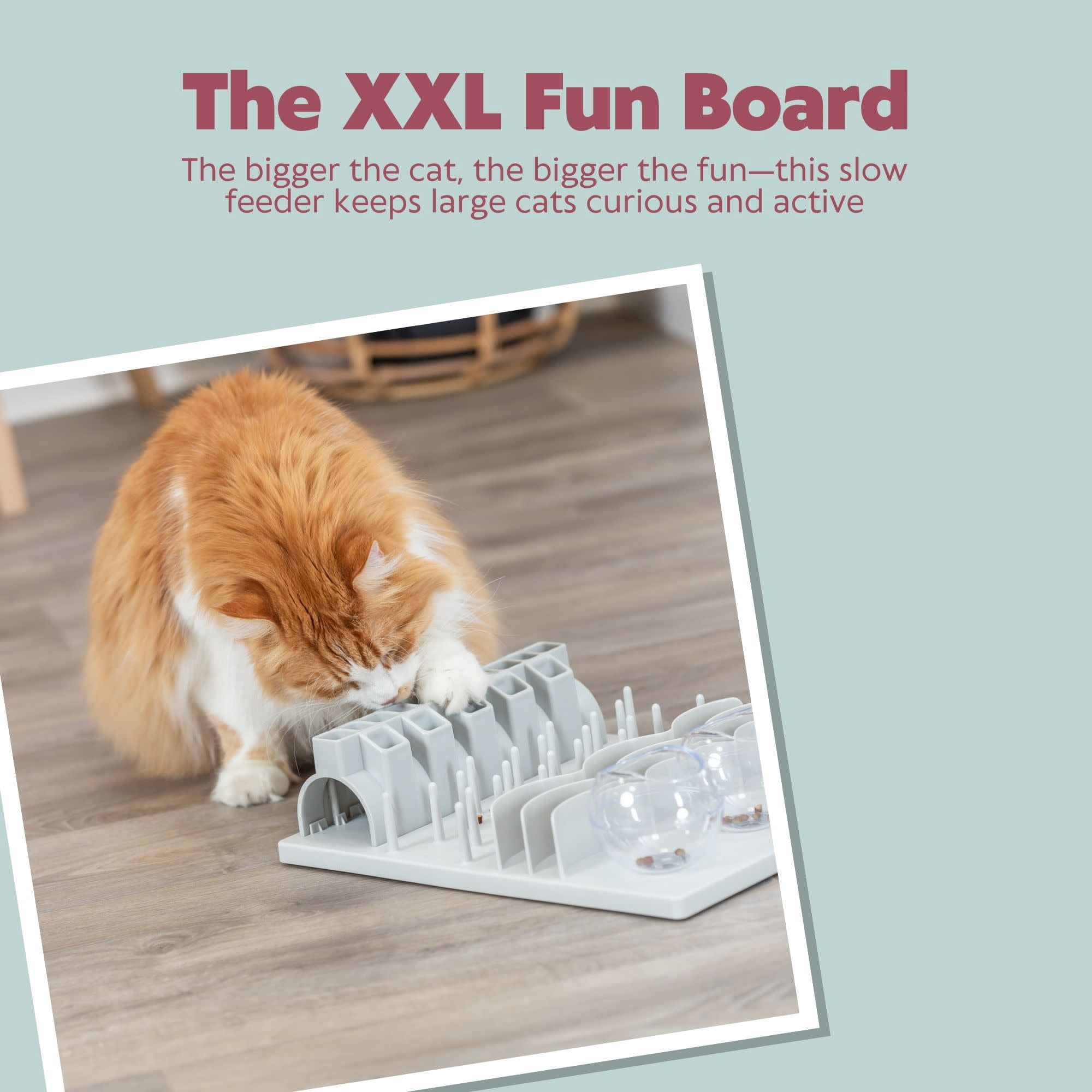 TRIXIE Fun Board XXL Strategy Game for Cats, Treat Puzzle Toy, Interactive Play, White