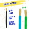 thumbnail image 3 of U.S. Art Supply 10-Piece Large Round Children's Chubby Hog Bristle Tempera Paint Brush Set - Fun Kid's Party, School, Student, Class Craft Painting - Beginners Starter Artist Painting Brush Kit, 3 of 6