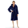thumbnail image 2 of BC BARE COTTON Kids Microfiber Fleece Hooded Robe - Boys - Navy Blue - Medium, 2 of 5