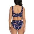 thumbnail image 3 of Kdxio Floral Hippie Mushrooms Print Women's 2 Piece High Waisted Wrap Spaghetti Strap Summer Swimsuit Bikini Set-XX-Large, 3 of 7