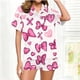 thumbnail image 2 of RKSTN Valentine's Day Gifts Women's Valentines Pajama Sets Plus Size Notch Collar Button Down Valentine Heart Print Short Sleeve T Shirt and Pjs Shorts 2PC Matching Set 2 Piece Summer Loungewear, 2 of 6