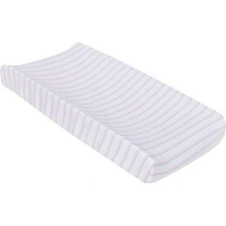UPC: 0748252308740 | MiracleWare Pink & Gray Stripes Muslin Changing Pad Cover