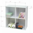 K&B Furniture White Wood 4 Cube Bookcase