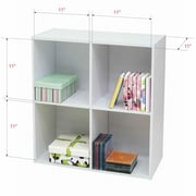 IN Room Furniture Designs 4-Cube Contemporary Laminated Wood Bookcase in White