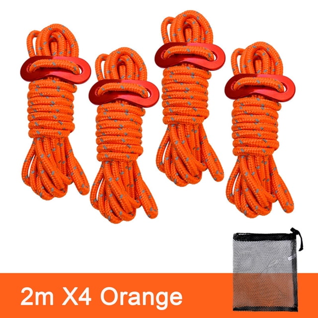 DPTALR Outdoor Camping Tent Rope 4mm Thick Reflective Rope Draw Rope 2 Meters Wind Rope