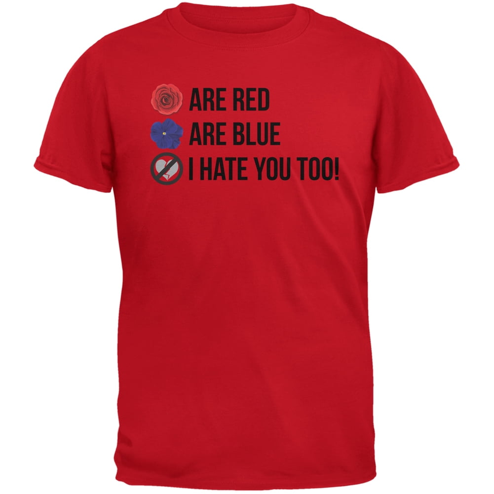 Roses are Red Poem Red Adult T-Shirt 