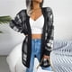 thumbnail image 1 of Puntoco Moda Mujer Otoño Invierno Color Sólido Enrejado Manga Larga Cardigan Suéter Chaqueta Tops Rollbacks Puntoco Puntoco-3742, 1 of 8