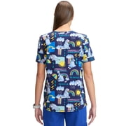 Scrubstar Women's and Women’s Plus Eeyore Print V-Neck Scrub Top, Sizes S-3XL