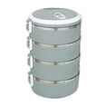thumbnail image 2 of Birdeem 2800Ml 4 Layer Round Food Lunch Box Stainless Steel Lunch Box Lunch Box Food Storage Box Childrens Lunch Box Hot Food, 2 of 8