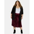 thumbnail image 2 of Terra & Sky Women's Plus Size Pleated Satin Skirt, Sizes 0X-5X, 2 of 5