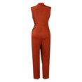 thumbnail image 6 of Lenpel Jumpsuits for Women Elegant Cap Sleeve Lapel Deep V Neck Wrap Straight Leg Business Casual Rompers Trendy Summer Outfits, 6 of 7