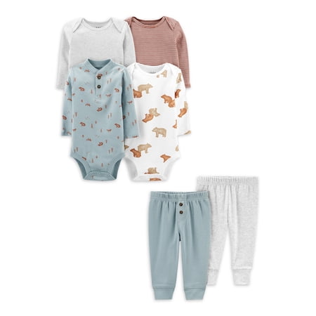 Carter's Child of Mine Baby Boy Bodysuits and Pants Outfit Set, 6 piece, Preemie-24M
