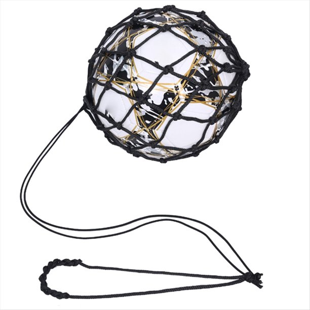 Bolsa de Red Negra para Balón de Fútbol, Cifrado Atrevido + Cuerda Elástica, Bolsa de Entrenamiento de Fútbol, Bolsa de Balón Portátil