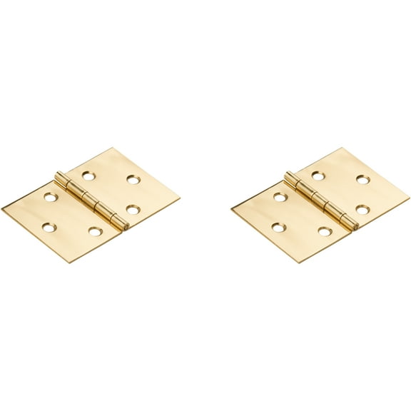 National Hardware - V1805 2" x 3-1/16" Desk Hinge 2/pk - Polished Brass