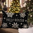 thumbnail image 2 of Christmas Hello Winter Snowflake Throw Pillow Cover 12x20 Inch Navy Blue Outdoor Christmas Decorations Xmas Holiday Lumbar Decorative Pillow Case for Couch Home Room Décor, 2 of 6