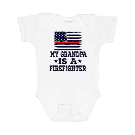 

Inktastic Firefighter Grandpa Fireman Flag Gift Baby Boy or Baby Girl Bodysuit