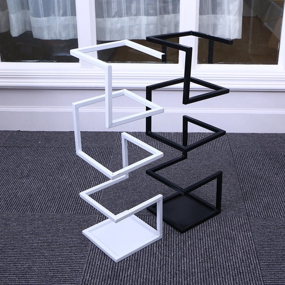 Masteelf Black Metal Umbrella Stand Organizer with Base for Entryway, Hallway, Office - Holder