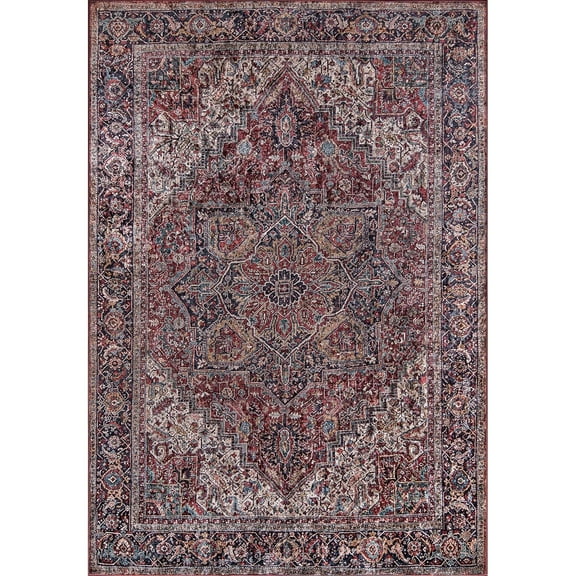 Momeni Karachi Polyester Burgundy Area Rug 2' X 3'