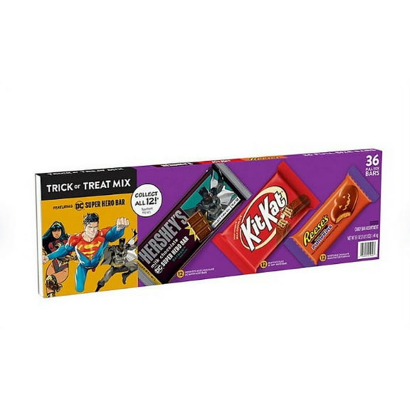 HERSHEY'S, KIT KAT and REESE'S Milk Chocolate Assortment Full Size, Halloween Candy Bars Bulk Variety Box (51 oz., 36 ct.)
