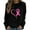 Black, variant on SOOMLON Breast Cancer Support Women's T-Shirt Blessed Breast Cancer Shirts for Women Casual Sweatshirt Pink Ribbon Graphic Tee Tops Long Sleeve Crew Neck Pink Tee Shirts Women L