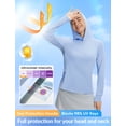 thumbnail image 5 of baleaf Women's Sun Shirts UPF 50+ UV Shirt Mesh Back Lightweight Long Sleeve Tops Breathable SPF Hoodie for Hiking Light Blue L, 5 of 7