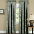 thumbnail image 2 of Complete 5 Pc. Damask Thermal Blackout Rod Pocket Window Curtains & Valances Set - Sage Green, 84 in. Long, 2 of 3