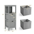 thumbnail image 3 of Costway Bathroom Floor Cabinet Freestanding Side Storage Organizer with 2 Removable Drawers Grey, 3 of 10