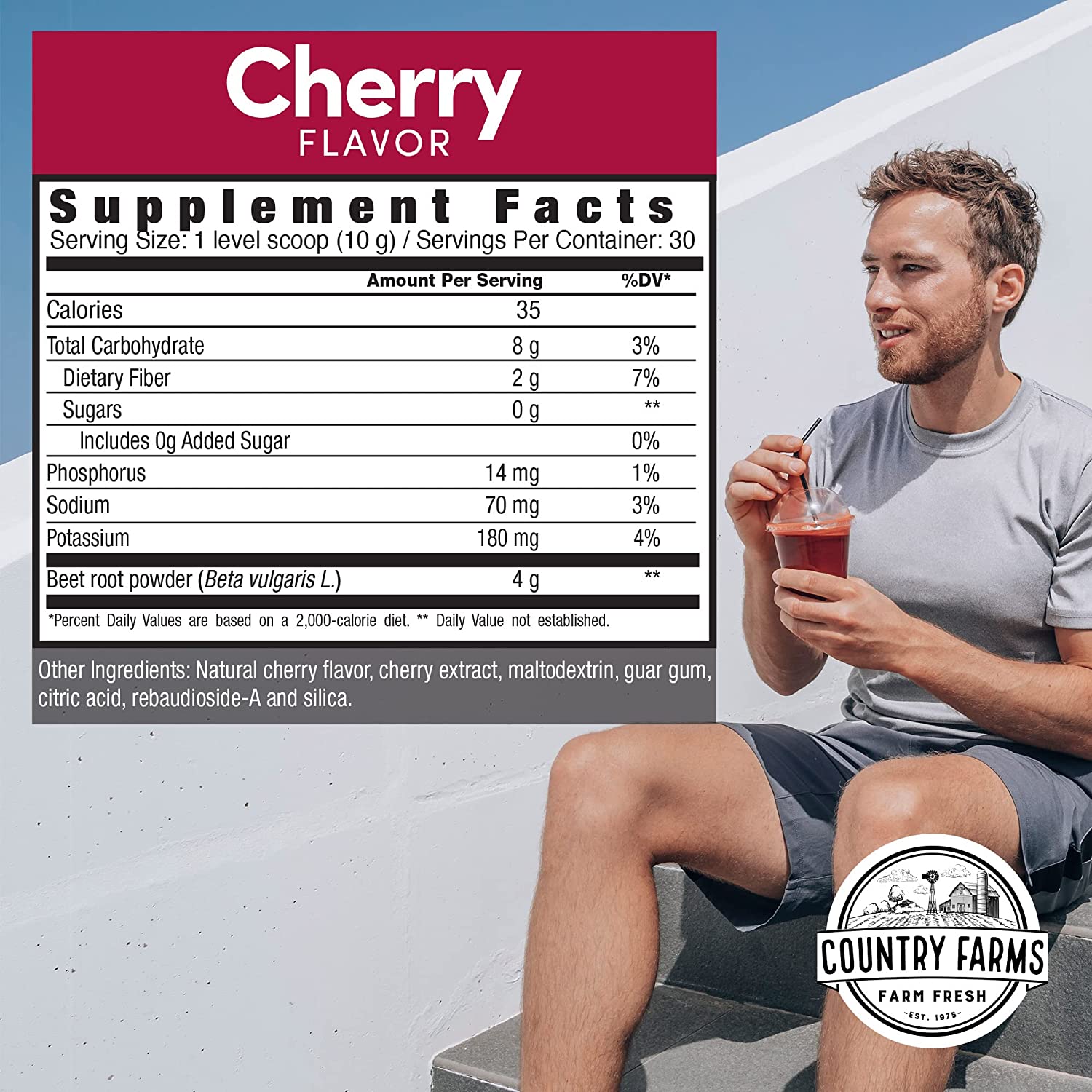 Country Farms Bountiful Powder Beets Extract, Natural Flavor, 10.6oz 4-Pack