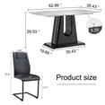 thumbnail image 3 of Sumdeal 63" Modern Dining Room Set for 6,Kitchen Table with 6 PU Chairs,7 Pieces Dining Table Sets for 6,MDF Table and 6 PU leather C-shape Leg Chairs,White Table and 6 Black Leg Black Chairs, 3 of 6