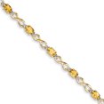 thumbnail image 1 of 14k Citrine Diamond Bracelet 7 Inch "Bracelets, 1 of 1