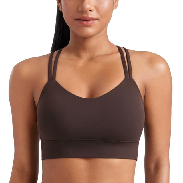 Sostén CRZ YOGA Butterluxe con copas moldeadas y tiras cruzadas marrón XL