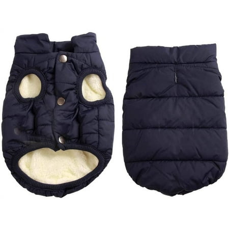 Fleece Lined Dog Jacket with 2 Layers Very Warm for Winter and Cold Weather Extra Soft Windproof Dog Vest XXX Large Blue