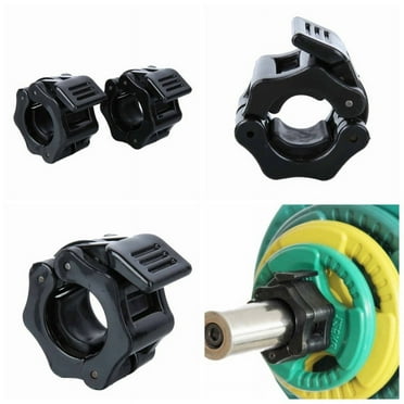 Olympic Barbell Clamps 1 inch Quick Release Pair of Locking Pro Olympic Weight Bar Plate Locks Collar Clips for Workout Weightlifting Fitness Training