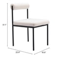 thumbnail image 4 of Livorno Dining Chair Ivory Dining Chair, Modern Style, Shearling style fabric, Steel, Indoor Dining, 4 of 4