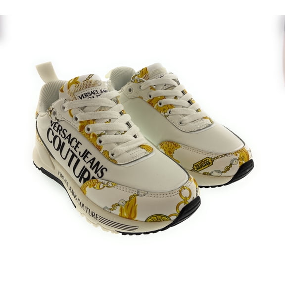 Versace Jeans Couture Womens BaroqueInspired White LowTop Sneakers-EU35 for Womens