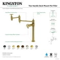 thumbnail image 7 of Kingston Brass KS3702RKX Webb Deck Mount Pot Filler Faucet with Knurled Handle, Polished Brass, 7 of 7