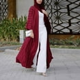 thumbnail image 2 of Fashionable Ethnic Kimono Abaya Cardigan Robe Kaftan Outerwear For Women Dress With Side Pockets, 2 of 4