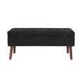 thumbnail image 5 of Tcbosik Linen Fabric Storage Ottoman Bench, Foot Rest with Button Tufted Seat for Hallway, Bedroom, Living Room, 300 lbs Capacity, Black, 5 of 10