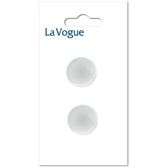 La Vogue 19mm Shank button - White, La Vogue 19mm shank button