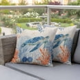 thumbnail image 3 of Sea Corals Turtle Outdoor Pillow Covers Pack of 2 Summer Beach Sea Stars Linen Texture Waterproof Throw Pillow Covers Decorative Cushion Cases for Patio Garden Tent Balcony Couch 26x26 inch, 3 of 9