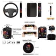 thumbnail image 7 of Yuyamidu Colorful Rose Car Seat Covers Front Back Seat Cover Set with Car Steering Wheel Cover Safe Belt Pads Coasters Garbage Can Rear View Mirror Cover Keychain Air Vent Storage Bag 15 PCS, 7 of 7