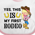 thumbnail image 4 of Inktastic Yes, This is My First Rodeo- Cowgirl in Hat and Boots Girls Baby Bib, 4 of 4